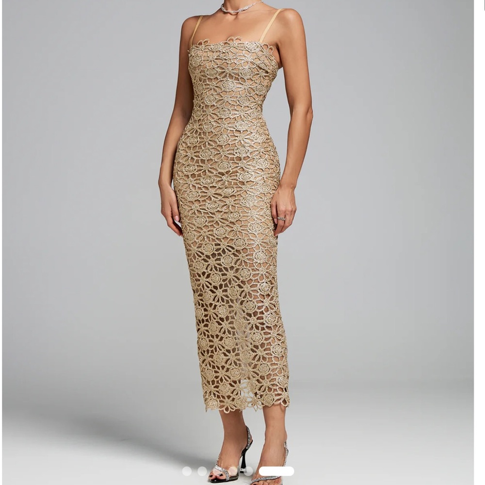Elara Gold Dress